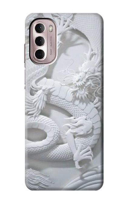 W0386 Dragon Carving Hard Case and Leather Flip Case For Motorola Moto G Stylus 4G (2022)