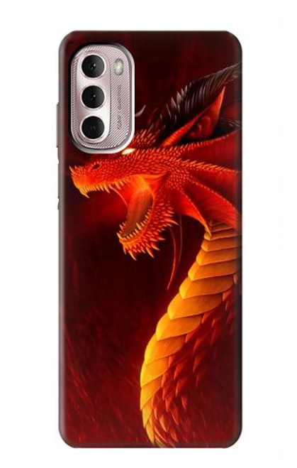 W0526 Red Dragon Hard Case and Leather Flip Case For Motorola Moto G Stylus 4G (2022)