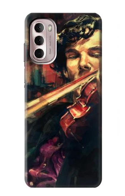 W0723 Violin Art Paint Hard Case and Leather Flip Case For Motorola Moto G Stylus 4G (2022)