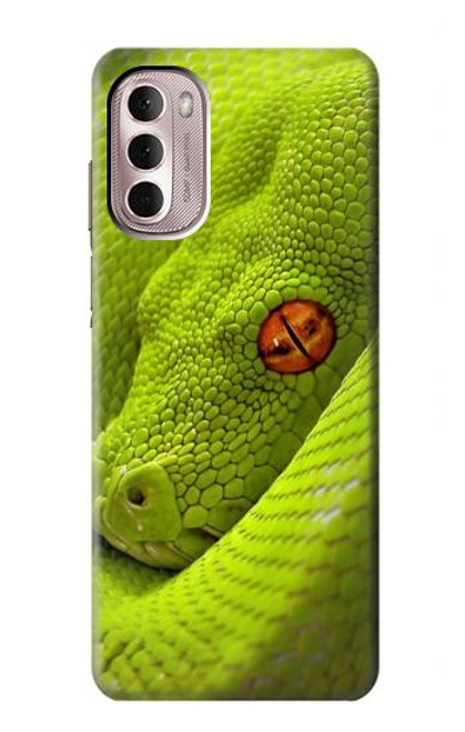 W0785 Green Snake Hard Case and Leather Flip Case For Motorola Moto G Stylus 4G (2022)