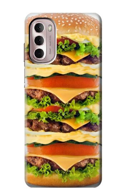 W0790 Hamburger Hard Case and Leather Flip Case For Motorola Moto G Stylus 4G (2022)