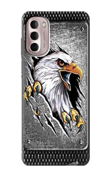 W0855 Eagle Metal Hard Case and Leather Flip Case For Motorola Moto G Stylus 4G (2022)