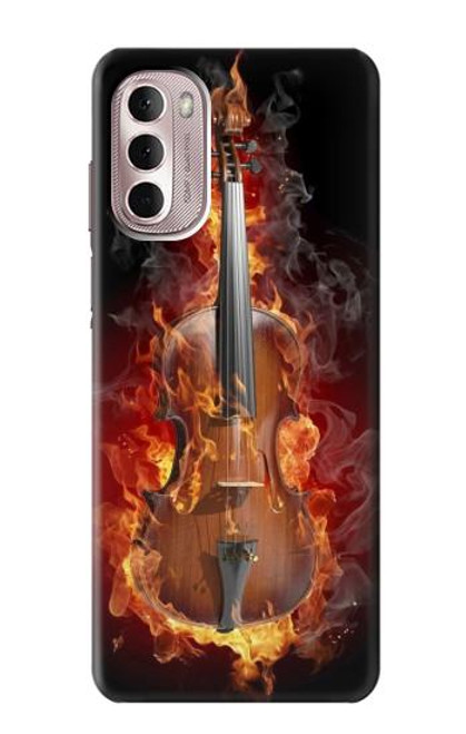 W0864 Fire Violin Hard Case and Leather Flip Case For Motorola Moto G Stylus 4G (2022)