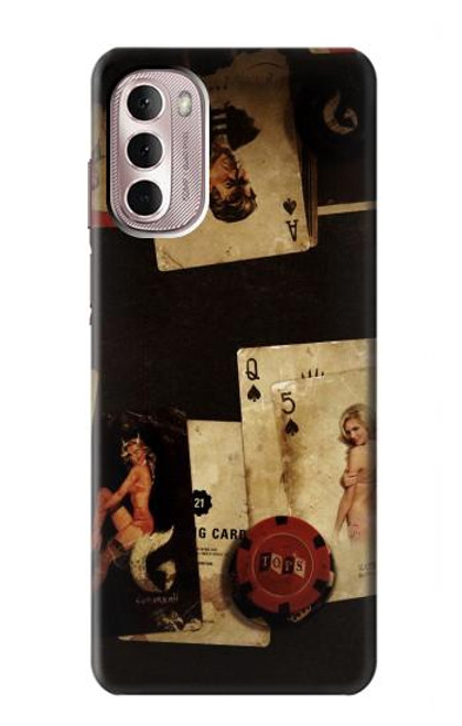 W1069 Old Vintage Sexy Poker Hard Case and Leather Flip Case For Motorola Moto G Stylus 4G (2022)