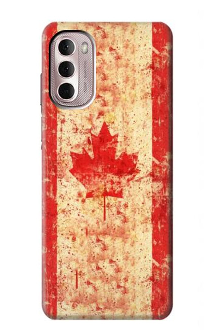 W1603 Canada Flag Old Vintage Hard Case and Leather Flip Case For Motorola Moto G Stylus 4G (2022)