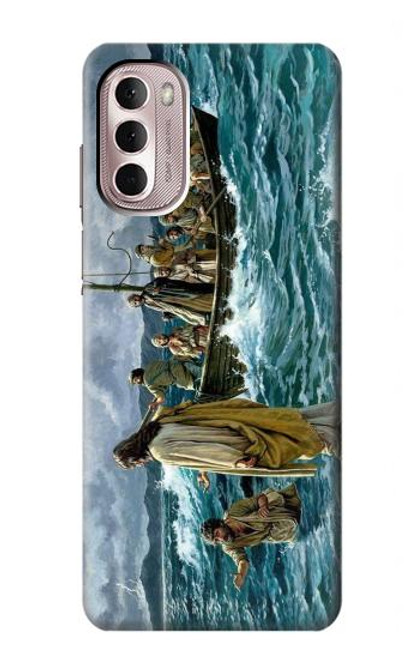 W1722 Jesus Walk on The Sea Hard Case and Leather Flip Case For Motorola Moto G Stylus 4G (2022)