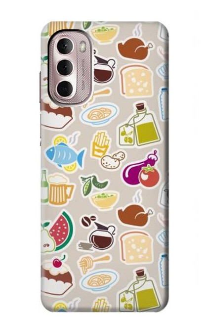 W2321 Food and Drink Seamless Hard Case and Leather Flip Case For Motorola Moto G Stylus 4G (2022)