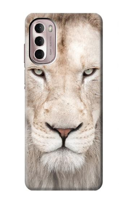 W2399 White Lion Face Hard Case and Leather Flip Case For Motorola Moto G Stylus 4G (2022)