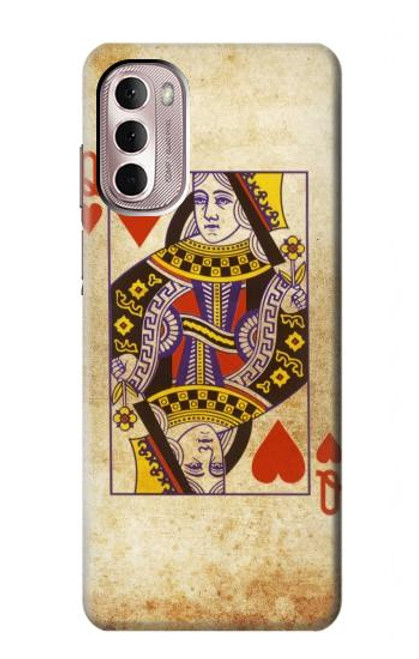 W2833 Poker Card Queen Hearts Hard Case and Leather Flip Case For Motorola Moto G Stylus 4G (2022)