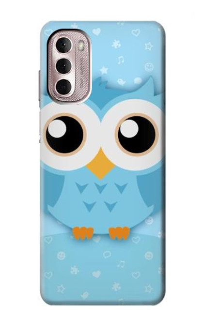 W3029 Cute Blue Owl Hard Case and Leather Flip Case For Motorola Moto G Stylus 4G (2022)