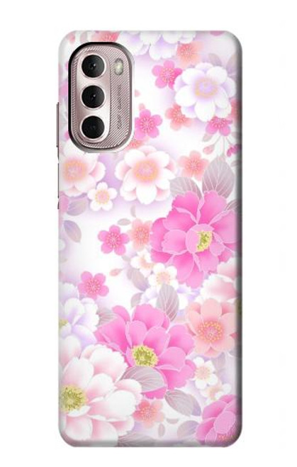 W3036 Pink Sweet Flower Flora Hard Case and Leather Flip Case For Motorola Moto G Stylus 4G (2022)