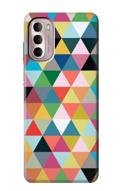 W3049 Triangles Vibrant Colors Hard Case and Leather Flip Case For Motorola Moto G Stylus 4G (2022)