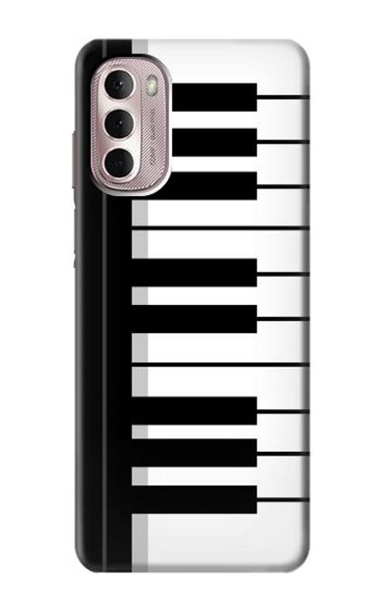 W3078 Black and White Piano Keyboard Hard Case and Leather Flip Case For Motorola Moto G Stylus 4G (2022)