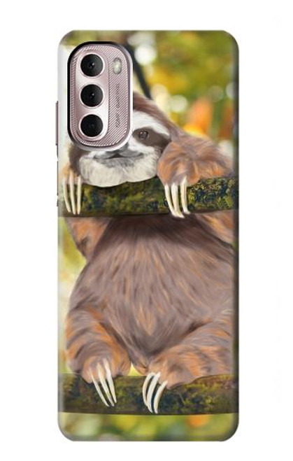 W3138 Cute Baby Sloth Paint Hard Case and Leather Flip Case For Motorola Moto G Stylus 4G (2022)