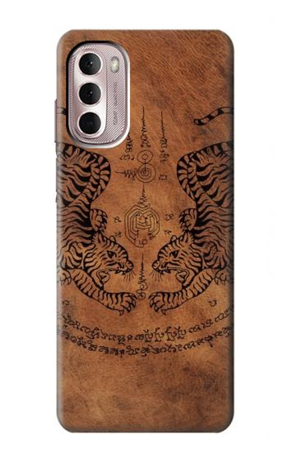 W3209 Sak Yant Twin Tiger Hard Case and Leather Flip Case For Motorola Moto G Stylus 4G (2022)