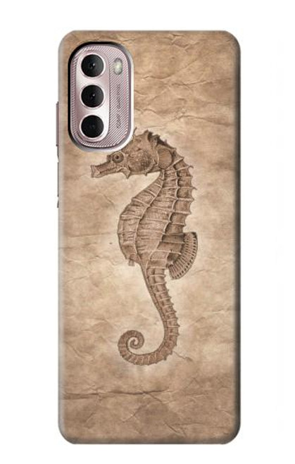 W3214 Seahorse Skeleton Fossil Hard Case and Leather Flip Case For Motorola Moto G Stylus 4G (2022)