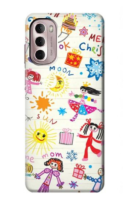 W3280 Kids Drawing Hard Case and Leather Flip Case For Motorola Moto G Stylus 4G (2022)