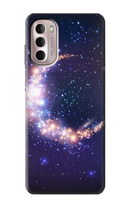 W3324 Crescent Moon Galaxy Hard Case and Leather Flip Case For Motorola Moto G Stylus 4G (2022)