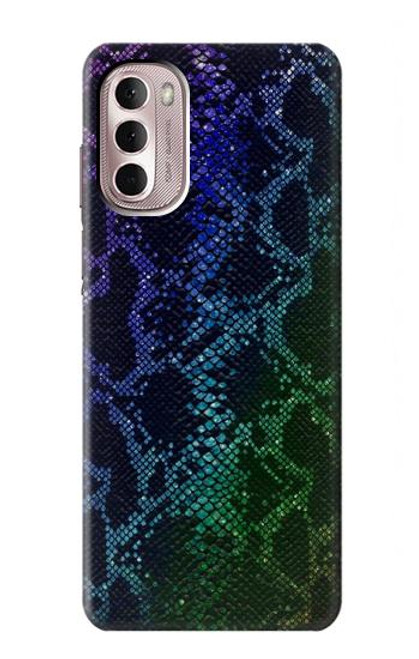 W3366 Rainbow Python Skin Graphic Print Hard Case and Leather Flip Case For Motorola Moto G Stylus 4G (2022)