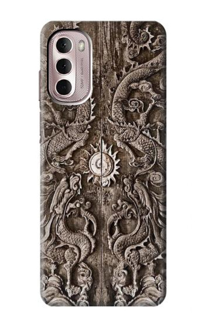 W3395 Dragon Door Hard Case and Leather Flip Case For Motorola Moto G Stylus 4G (2022)