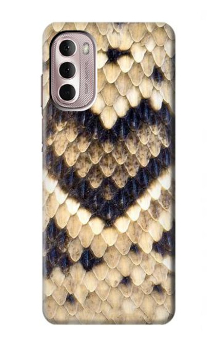 W3417 Diamond Rattle Snake Graphic Print Hard Case and Leather Flip Case For Motorola Moto G Stylus 4G (2022)