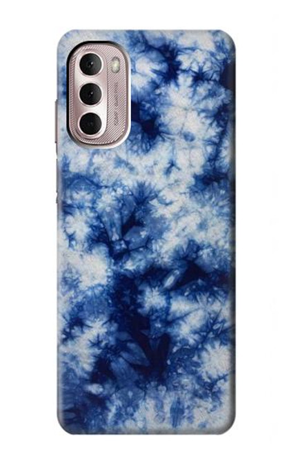 W3439 Fabric Indigo Tie Dye Hard Case and Leather Flip Case For Motorola Moto G Stylus 4G (2022)