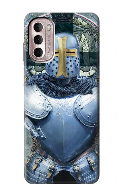 W3864 Medieval Templar Heavy Armor Knight Hard Case and Leather Flip Case For Motorola Moto G Stylus 4G (2022)