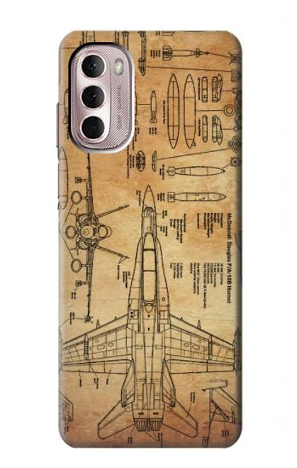 W3868 Aircraft Blueprint Old Paper Hard Case and Leather Flip Case For Motorola Moto G Stylus 4G (2022)