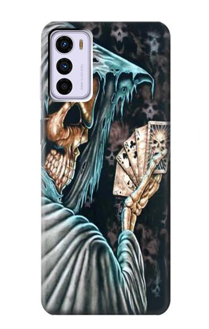 W0748 Grim Reaper Death Poker Hard Case and Leather Flip Case For Motorola Moto G42