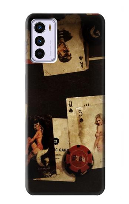 W1069 Old Vintage Sexy Poker Hard Case and Leather Flip Case For Motorola Moto G42