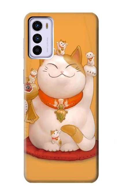 W1217 Maneki Neko Lucky Cat Hard Case and Leather Flip Case For Motorola Moto G42