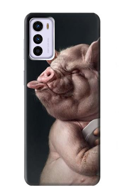 W1273 Crazy Pig Hard Case and Leather Flip Case For Motorola Moto G42