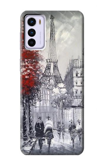 W1295 Eiffel Painting of Paris Hard Case and Leather Flip Case For Motorola Moto G42