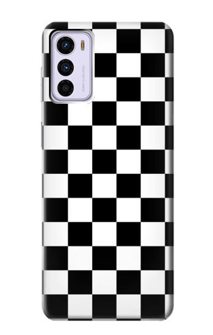 W1611 Black and White Check Chess Board Hard Case and Leather Flip Case For Motorola Moto G42