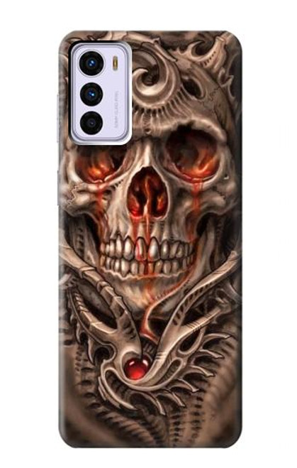 W1675 Skull Blood Tattoo Hard Case and Leather Flip Case For Motorola Moto G42