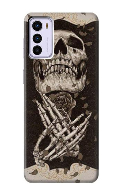 W1676 Skull Rose Hard Case and Leather Flip Case For Motorola Moto G42