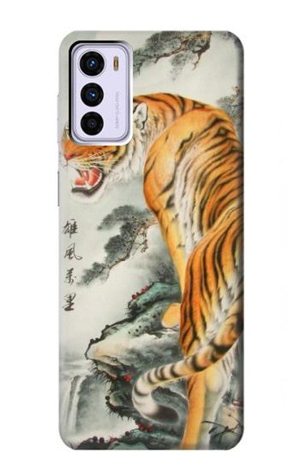 W1934 Chinese Tiger Painting Hard Case and Leather Flip Case For Motorola Moto G42