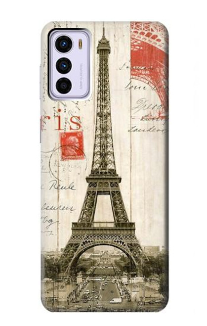 W2108 Eiffel Tower Paris Postcard Hard Case and Leather Flip Case For Motorola Moto G42