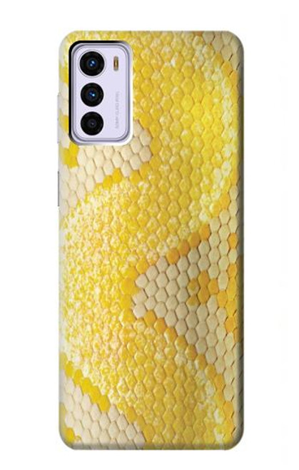 W2713 Yellow Snake Skin Graphic Printed Hard Case and Leather Flip Case For Motorola Moto G42