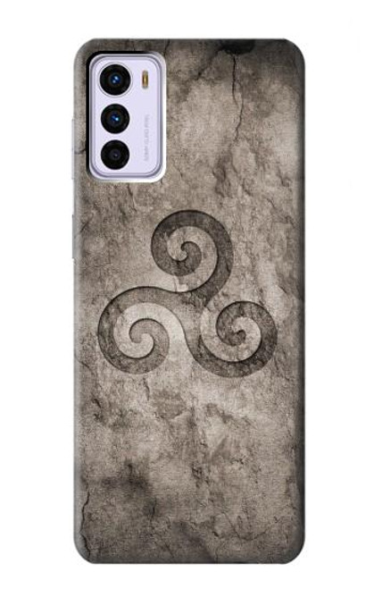 W2892 Triskele Symbol Stone Texture Hard Case and Leather Flip Case For Motorola Moto G42