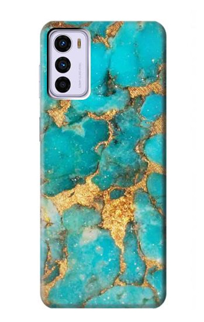 W2906 Aqua Turquoise Stone Hard Case and Leather Flip Case For Motorola Moto G42