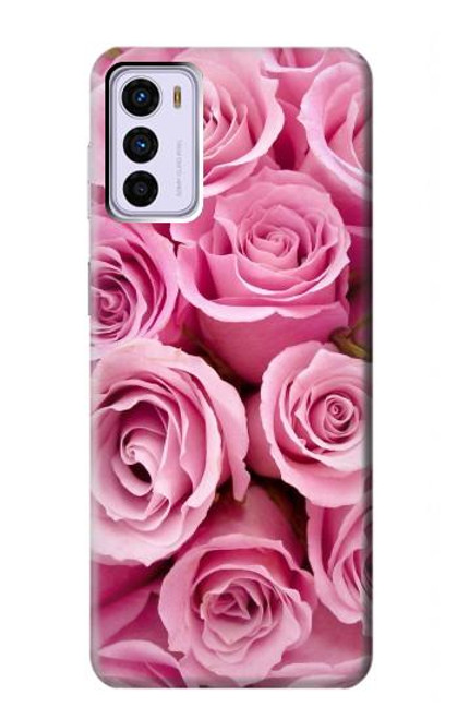 W2943 Pink Rose Hard Case and Leather Flip Case For Motorola Moto G42
