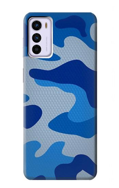 W2958 Army Blue Camo Camouflage Hard Case and Leather Flip Case For Motorola Moto G42