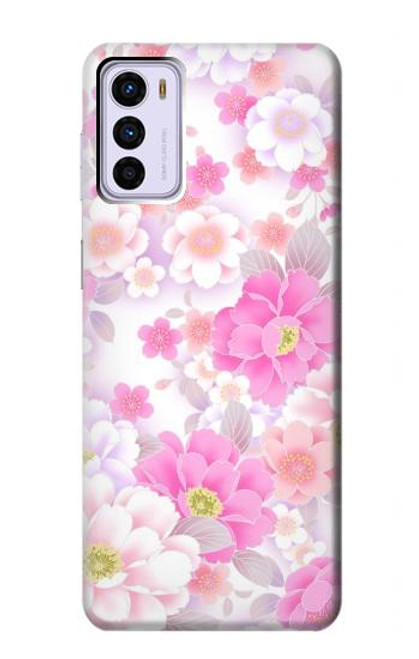 W3036 Pink Sweet Flower Flora Hard Case and Leather Flip Case For Motorola Moto G42