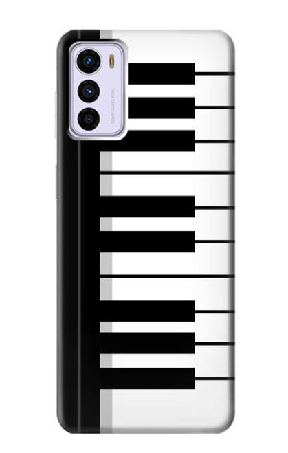 W3078 Black and White Piano Keyboard Hard Case and Leather Flip Case For Motorola Moto G42