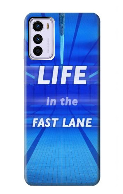 W3136 Life in the Fast Lane Swimming Pool Hard Case and Leather Flip Case For Motorola Moto G42