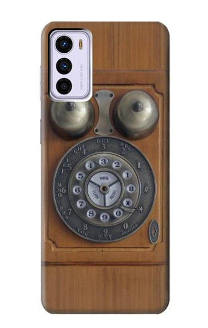 W3146 Antique Wall Retro Dial Phone Hard Case and Leather Flip Case For Motorola Moto G42