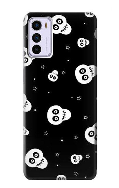 W3261 Smile Skull Halloween Pattern Hard Case and Leather Flip Case For Motorola Moto G42