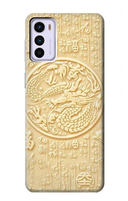 W3288 White Jade Dragon Graphic Painted Hard Case and Leather Flip Case For Motorola Moto G42
