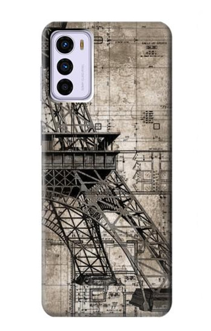 W3416 Eiffel Tower Blueprint Hard Case and Leather Flip Case For Motorola Moto G42